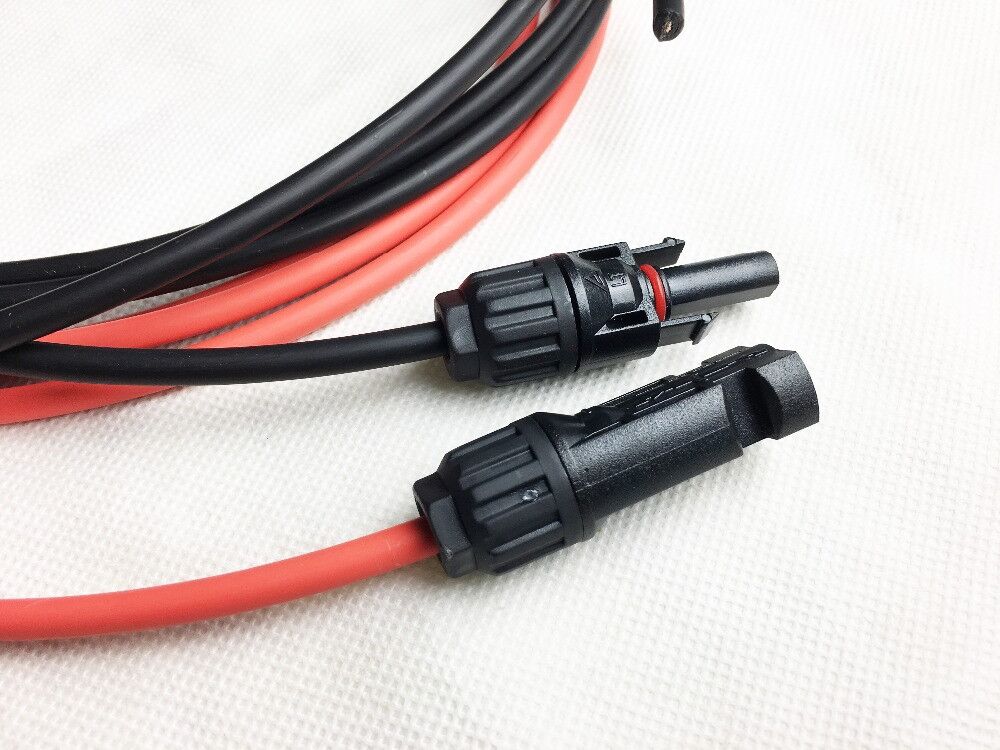Conjunto de Cable Solar rojo y negro 10mm² con conectores 2 Solarparts-1x-3M-MC4-red-black-dual-conn