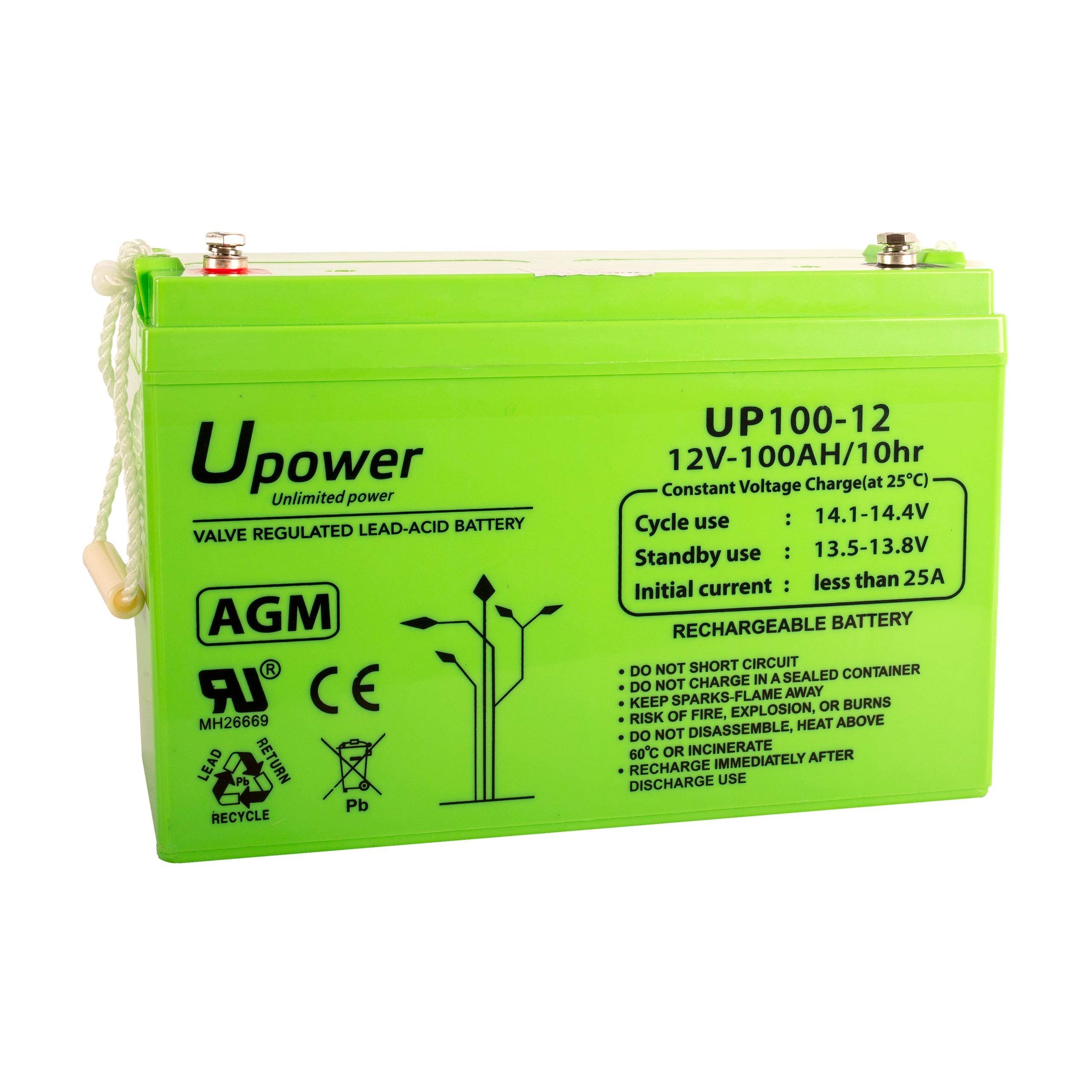 Batería solar AGM 100Ah / 12v U-POWER SP