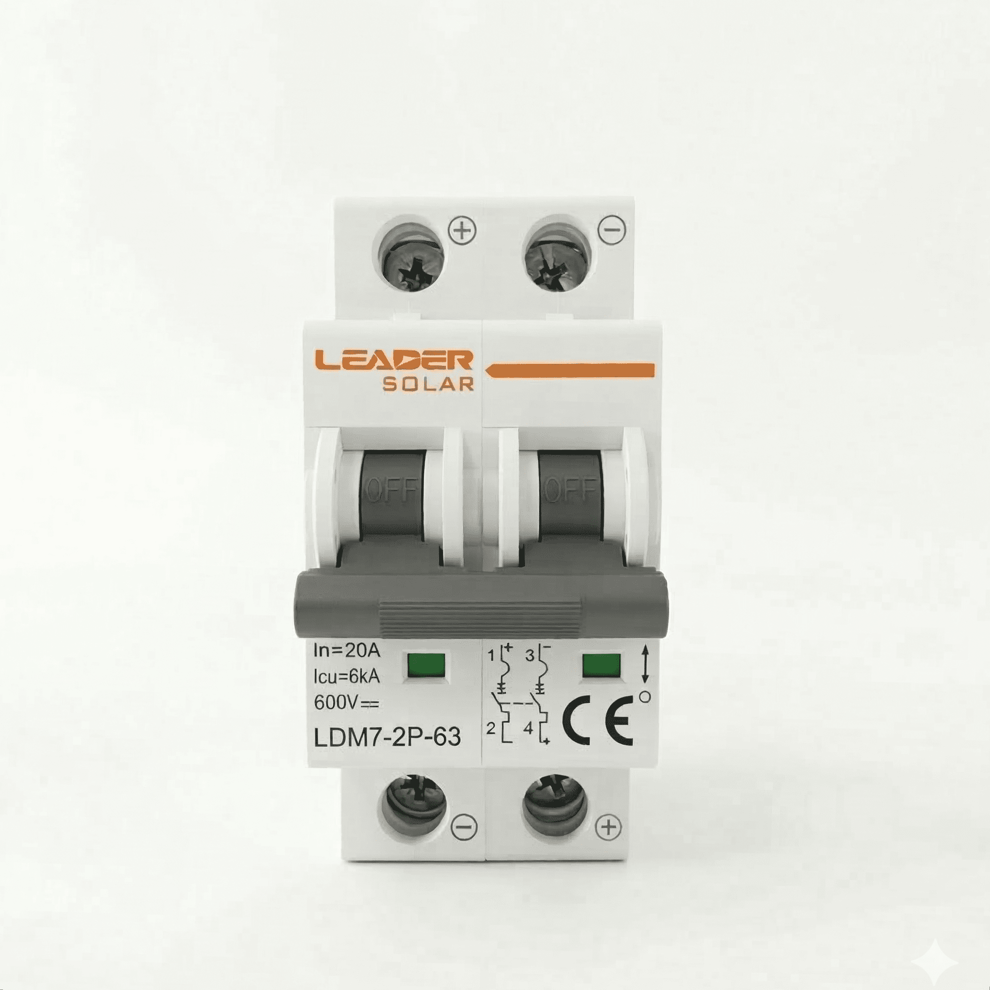 Magnetotermico DC 32A 2P 600V 1 Magnetotérmico DC 16A 2 polos 600V PlusEnergy para instalación solar fotovoltaica