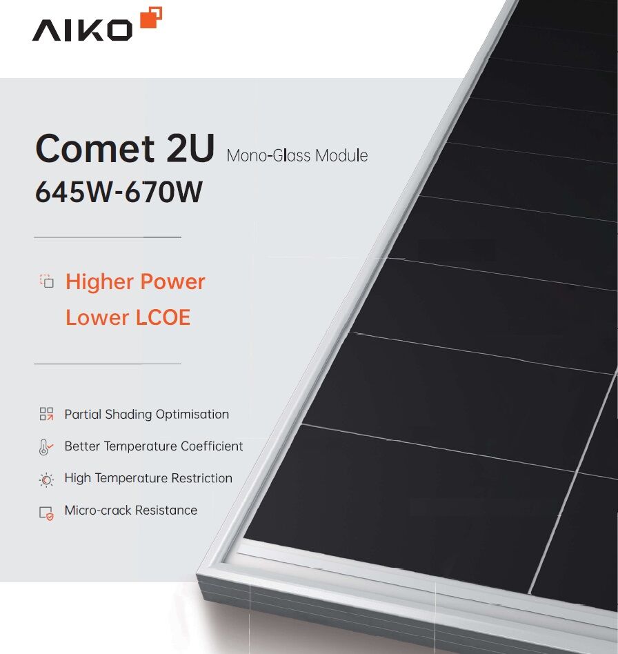 Panel Solar AIKO 650W N-Type ABC 144CELL 2 645w -670w