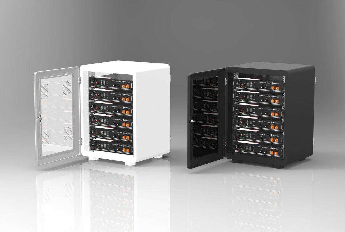 Armario rack 19"frontales para baterías Litio Pylontech US2000 (6 UNIDADES) 3 LITIOS