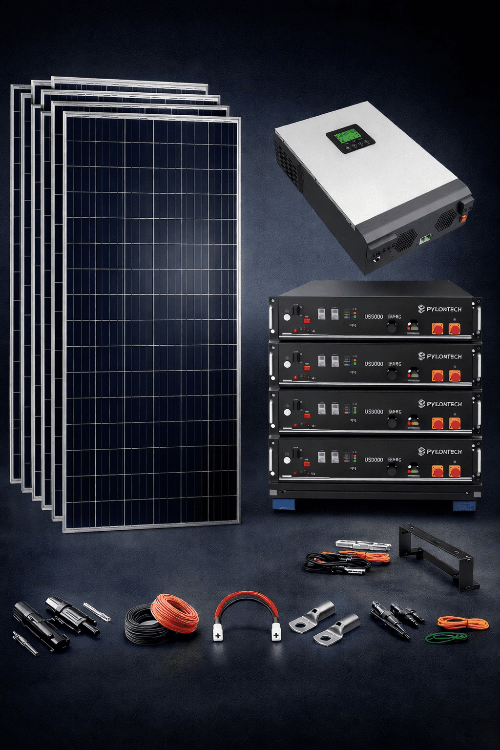 Kit Solar 4000W 48VDC a 230VAC Con Batería Litio Pylontech 1 Kit Solar 4000W 48VDC a 230VAC Con Batería Litio Pylontech