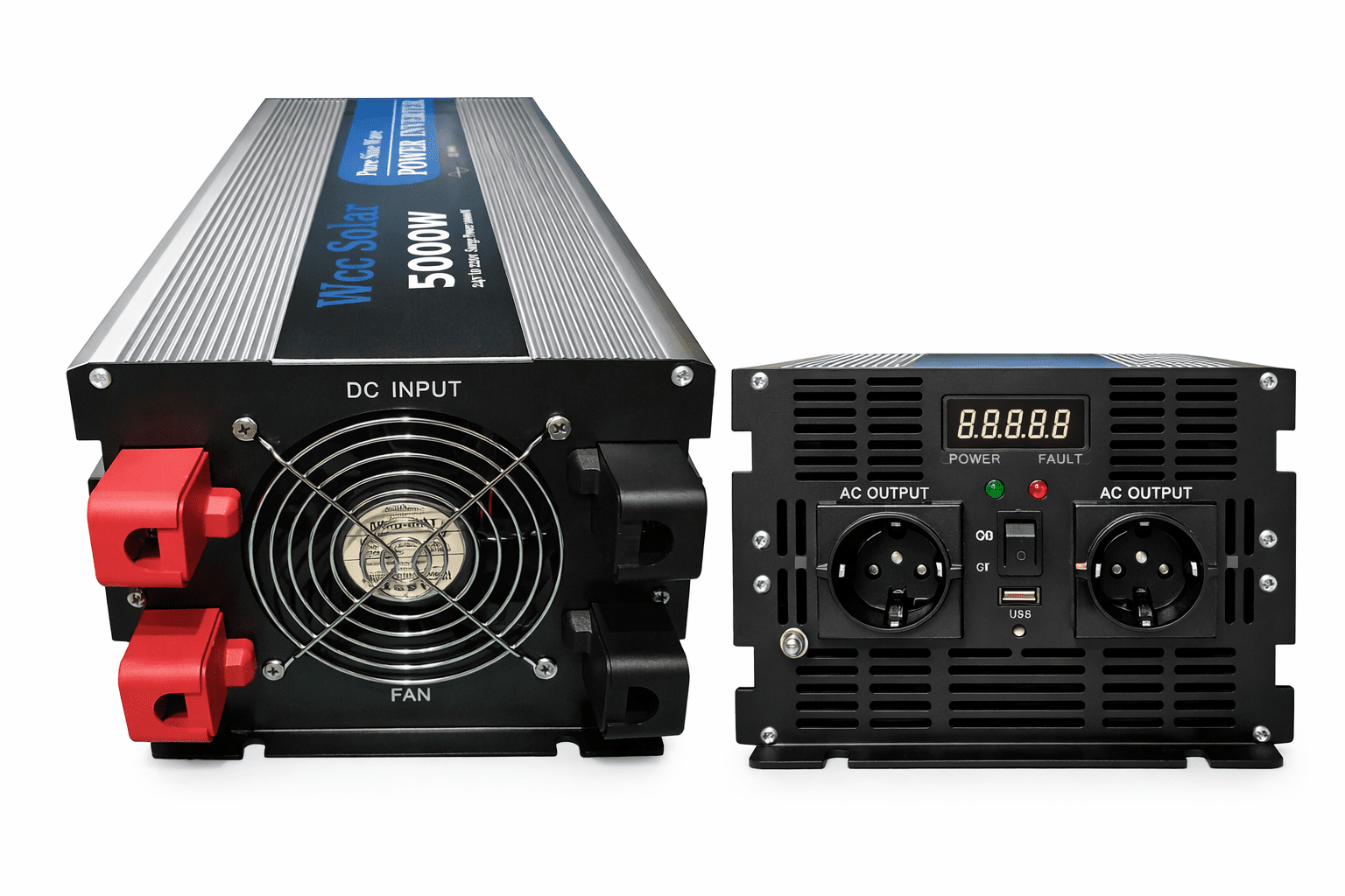 Inversor solar 5000w 12v Onda pura LCD + Mando + Cables WccSol 2 Inversor solar 5000w 12v Onda pura LCD + Mando + Cables WccSol - Imagen 2