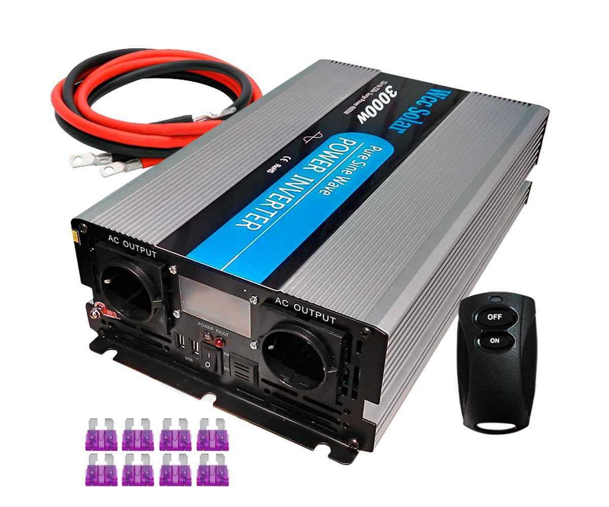 Inversor solar 3000w 24v Onda pura LCD + Mando + Cables de 16mm2 WccSol 1 plusenergy-inversor-onda-pura-3000w (2).