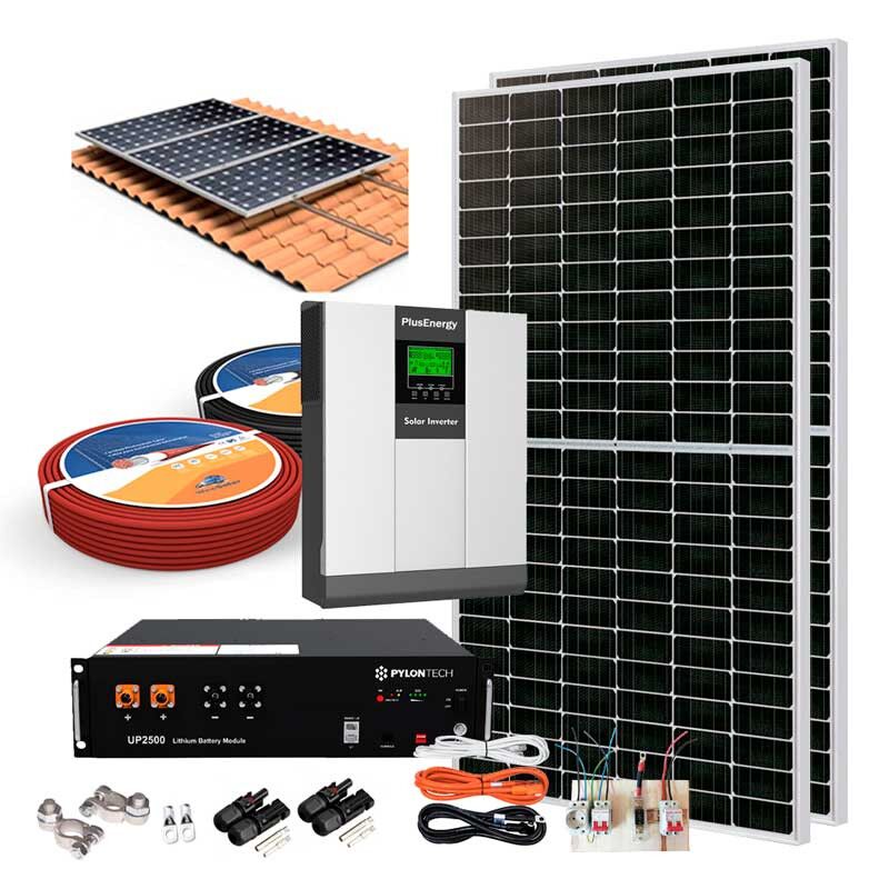 Kit Solar 24V 800W - Inversor Híbrido con Batería de Litio 3 Kit-Solar-24v-800w-estructuras-paneles-solares-tejado-teja.jpg