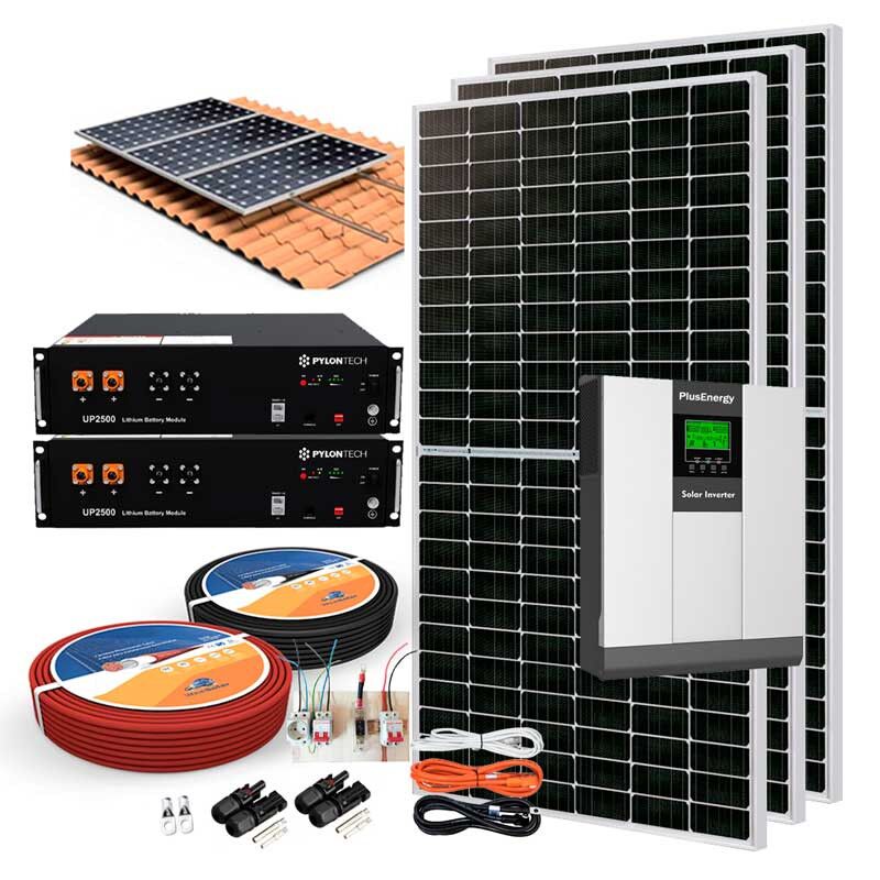Kit Solar 24V 1200W Inversor Híbrido con Batería de Litio 3 Kit-Solar-24v-1200w-estructura-paneles-solares-tejado-teja.jpg