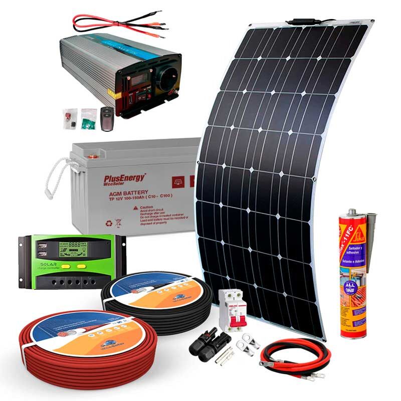 Kit solar 12V Panel Solar Flexible 150W Inversor con mando 1000W 2 Kit-solar-12V-1-Panel-Solar-Flexible-150W-Inversor-con-mando-1000W-bateria-150-agm.jpg