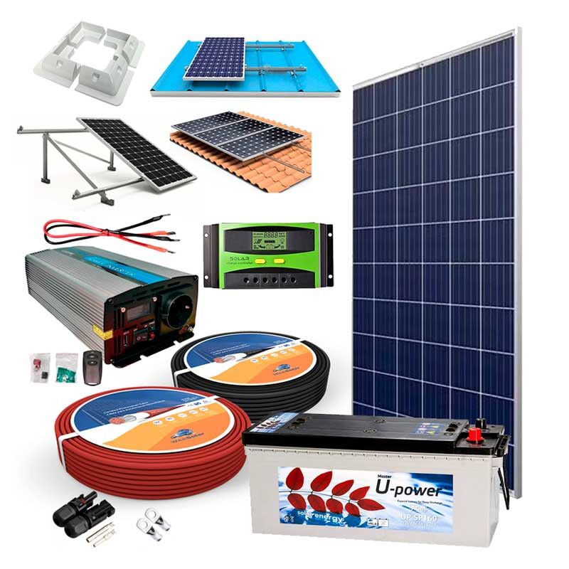 Kit Solar 12v 150w Hora Regulador 20a 2 Kit-Solar-12v-150w-Hora-Inversor-1000w-bateria-up-sp160-estructuras.jpg