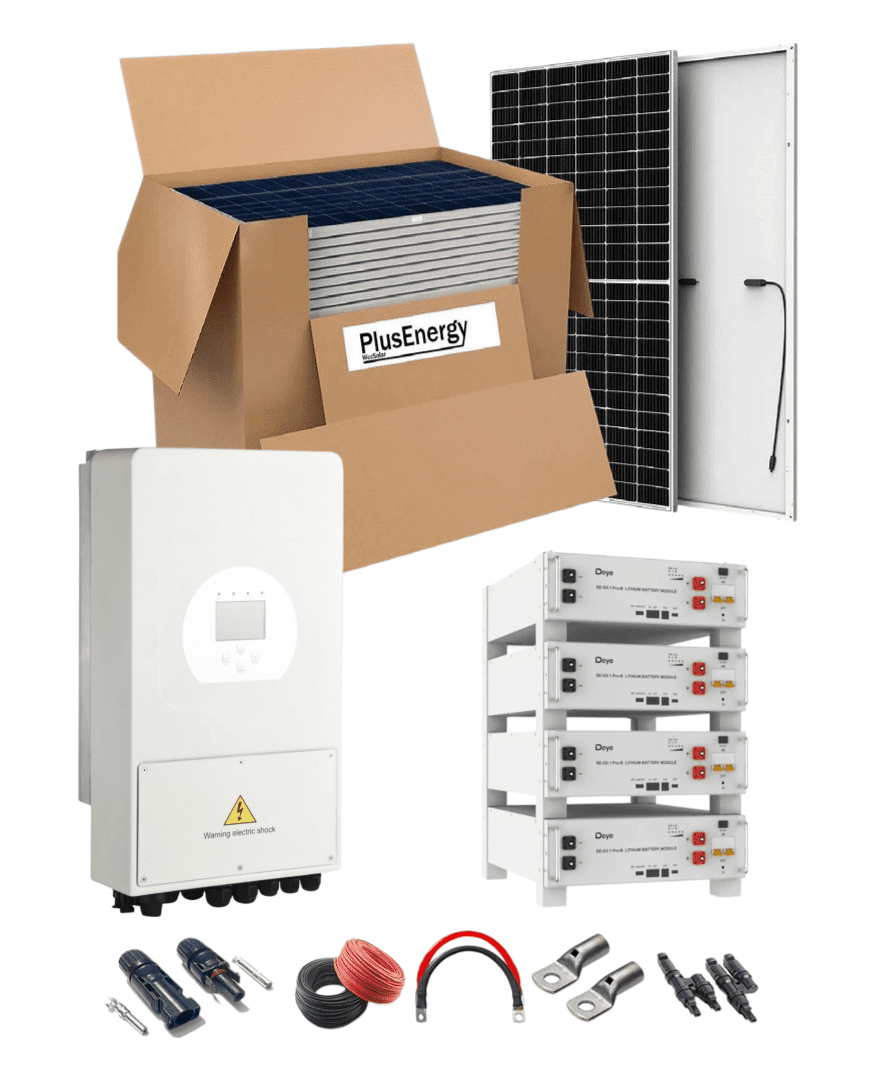 Kit Solar 48V 12KW con Inversor Híbrido y Baterías de Litio 25kWh 1 Kit Solar 48V 12KW con Inversor Híbrido y Baterías de Litio 25kWh