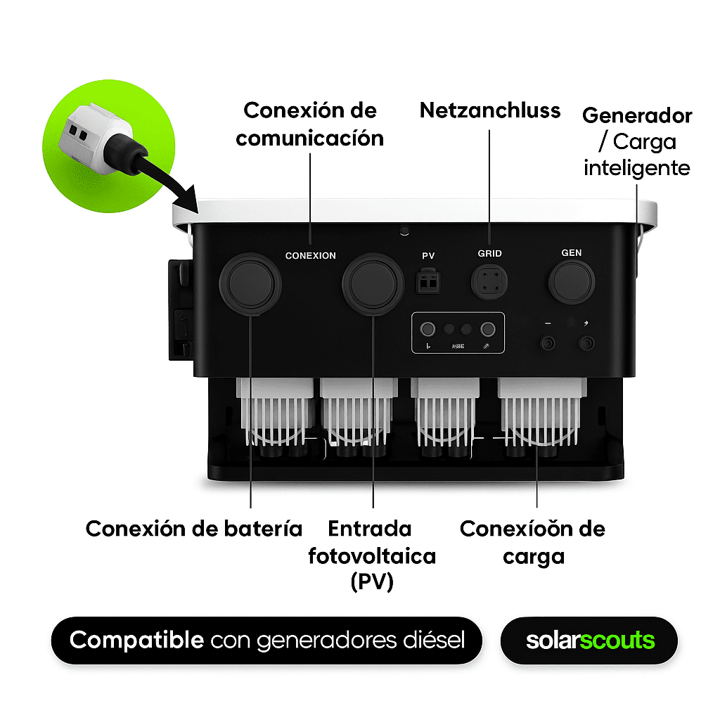 Inversor 20Kw Hibrido Deye 48v-380v LP3 - Imagen 2